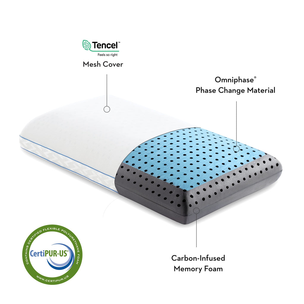 the Malouf Carbon Cool LT Pillow Features