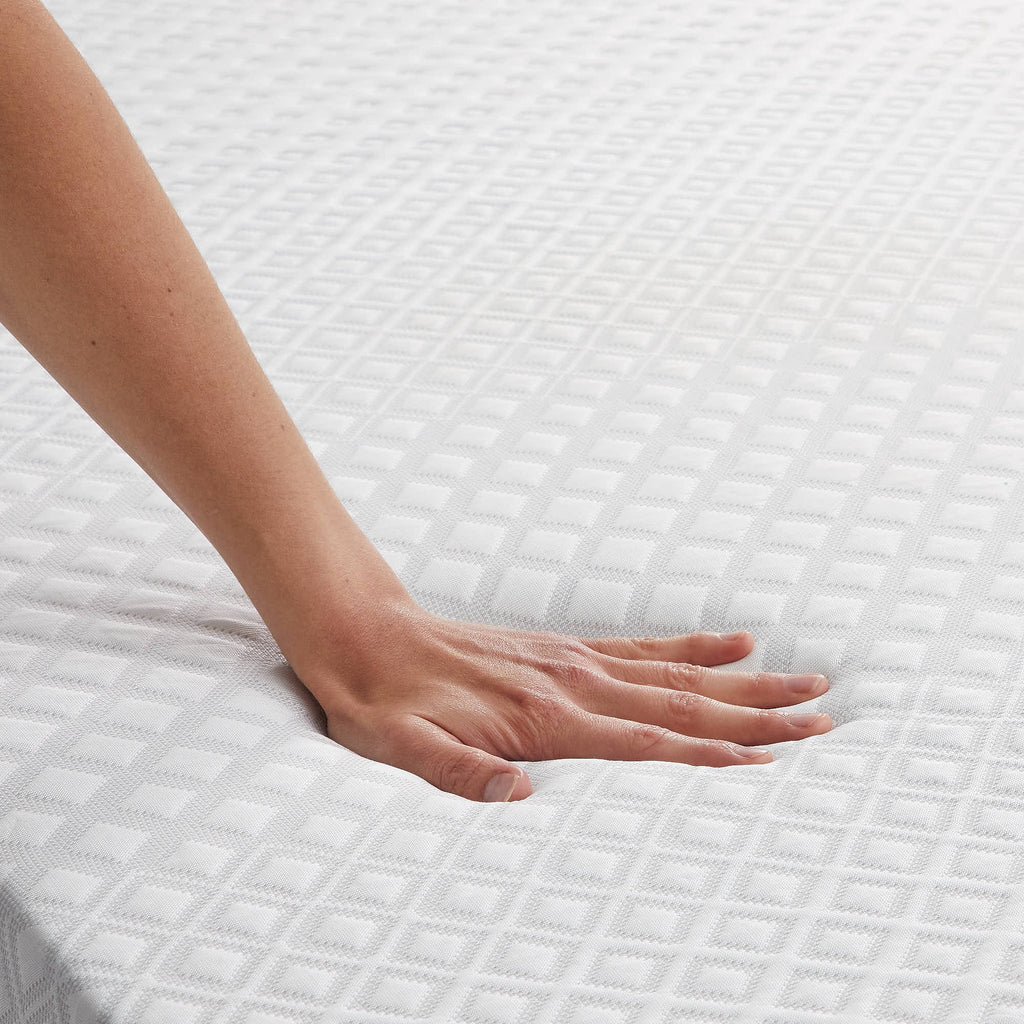 Carbon Cool Topper with Hand Showing Memory Foam Quality