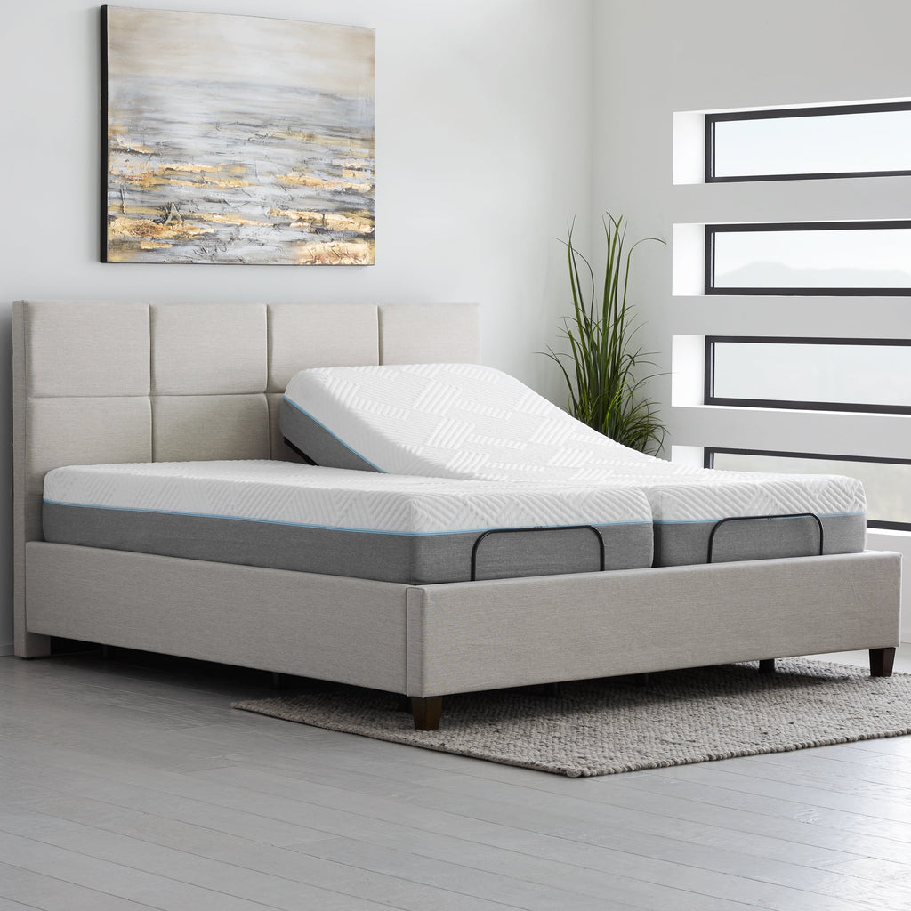 E255 Adjustable Bases with twin XL mattresses in King bed frame