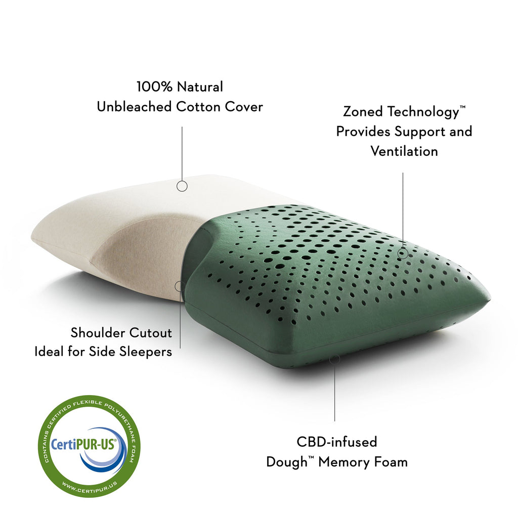 CBD Oil infused side-sleeper pillow with active dough