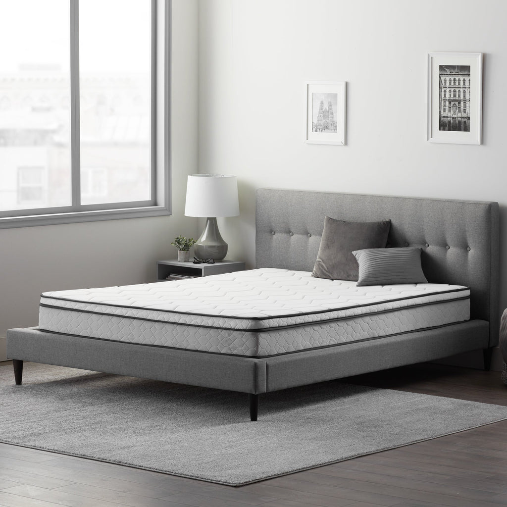 8 inch plush Neeva hybrid mattress on bedframe