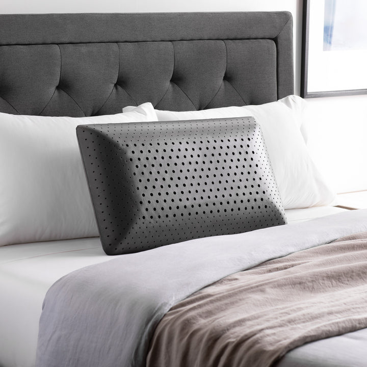 Bamboo Charcoal Active Dough Pillow on bed